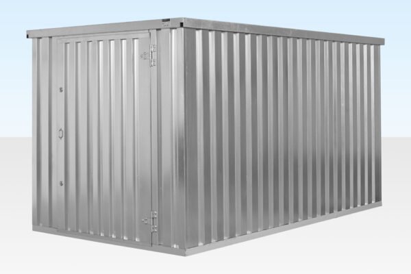 4m x 2.1m Flat Pack Container Store – Galvanised