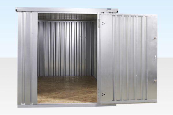 4m x 2.1m Flat Pack Container Store – Galvanised - Image 3