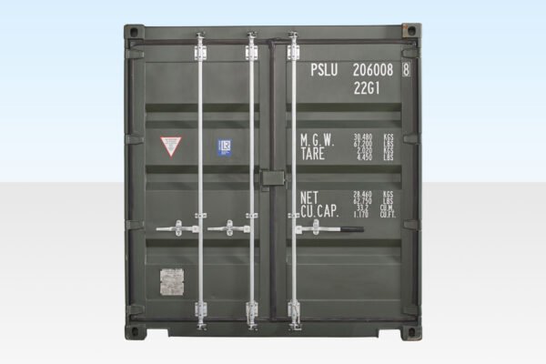 20ft Shipping Container (One Trip) Dark Green (RAL 6007) - Image 4