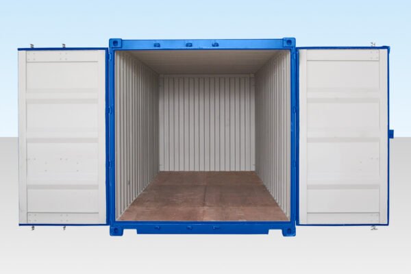 20ft Self Storage Container with Bamboo Floor – Blue (RAL 5010) - Image 3