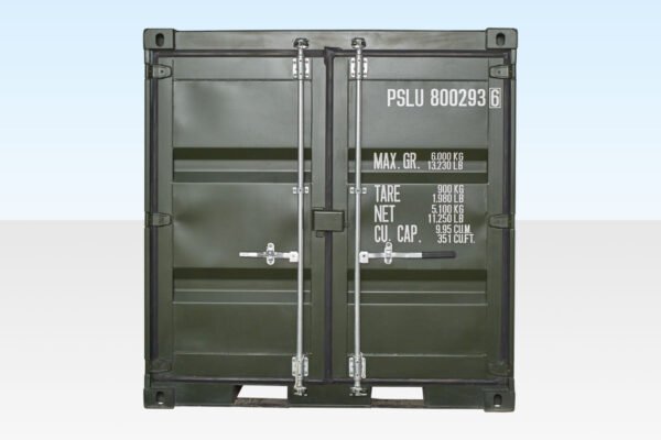 8ft One Trip Shipping Container Green (RAL 6007) - Image 4