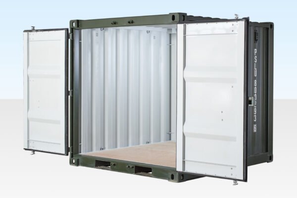 8ft One Trip Shipping Container Green (RAL 6007) - Image 2