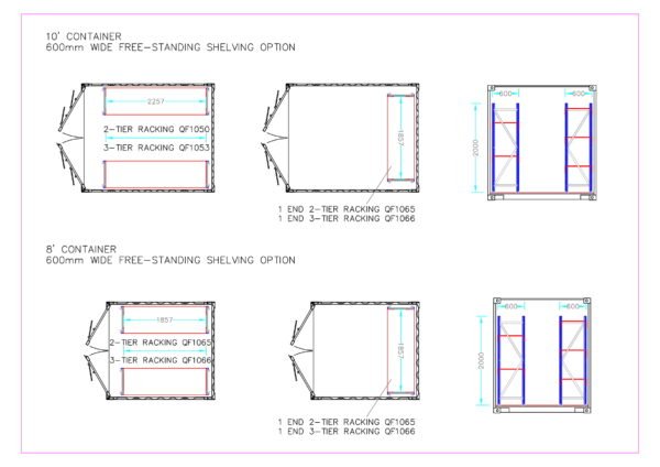 Container Racking – Adjustable, Heavy Duty Three Tier (Single Bay) - Image 3