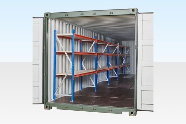 Container Racking – Adjustable, Heavy Duty Three Tier (5 Bays)