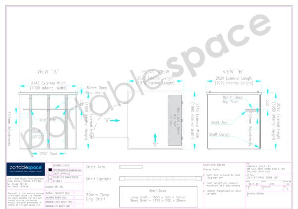 2m Flat Pack Container Shelving Bundle – Rear Shelf (Single Tier) - Image 6