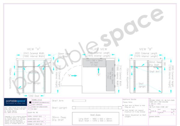 2m Flat Pack Container Shelving Bundle – One Side & Rear (Single Tier) - Image 7