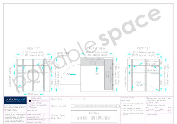 2m Flat Pack Container Shelving Bundle – One Side & Rear (Two Tier) - Image 7