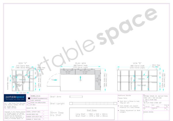 4m Flat Pack Container Shelving Bundle – One Side & Rear (Two Tier) - Image 6