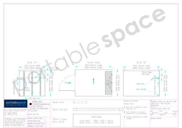 3m Flat Pack Container Shelving Bundle – Rear Shelf (Single Tier) - Image 6