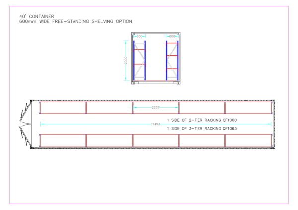 Container Racking – Adjustable, Heavy Duty Three Tier (5 Bays) - Image 2