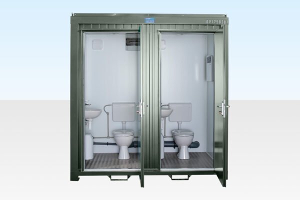 1+1 Double Mains Toilet 2.4m x 1.4m (RAL 6007)