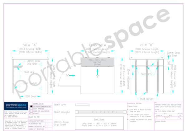 2m Flat Pack Container Shelving Bundle – Single Side (Single Tier) - Image 3