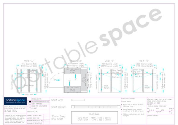 2m Flat Pack Container Shelving Bundle – Both Sides & Rear (Single Tier) - Image 2