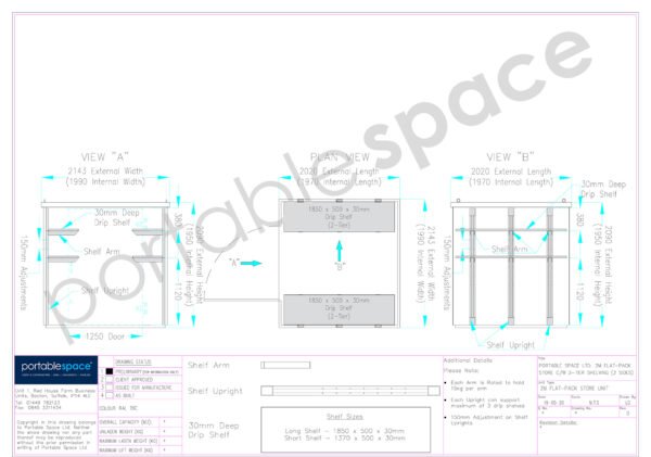 2m Flat Pack Container Shelving Bundle – Both Sides (Two Tier) - Image 2