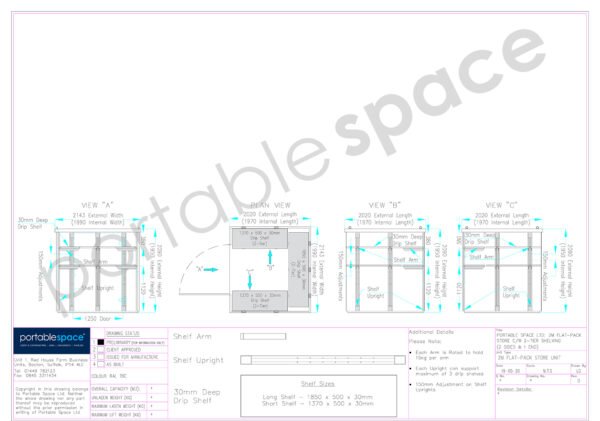 2m Flat Pack Container Shelving Bundle – Both Sides & Rear (Two Tier) - Image 3